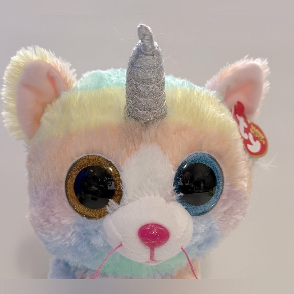 Multicolor Unicorn Cat Plush - Heather (Ty Beanie Boo) - Picture 5 of 12